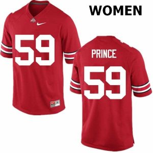 NCAA Ohio State Buckeyes Women's #59 Isaiah Prince Red Nike Football College Jersey IMD1245CG